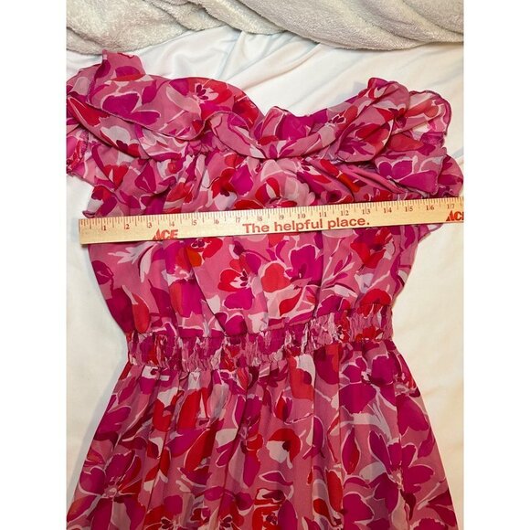 Kate and Lily Size 10 Flowy Pink Floral Tropical Maxi Dress Romantic Boho - Picture 9 of 13